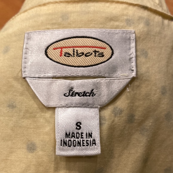 Talbots Pale Yellow Stretch Cotton Top Size Small - Picture 7 of 12